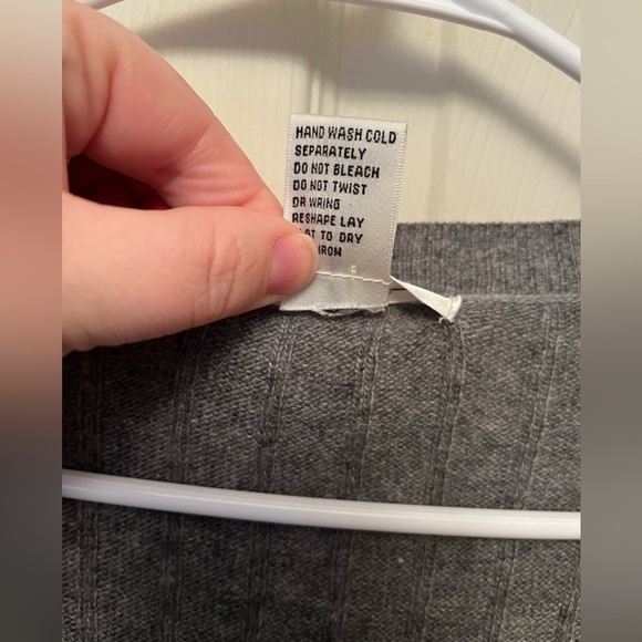 Vertigo Paris‎ Grey Cable Knit V-neck Wool/Angora Blend Tie Cardigan Size Medium - Picture 4 of 7